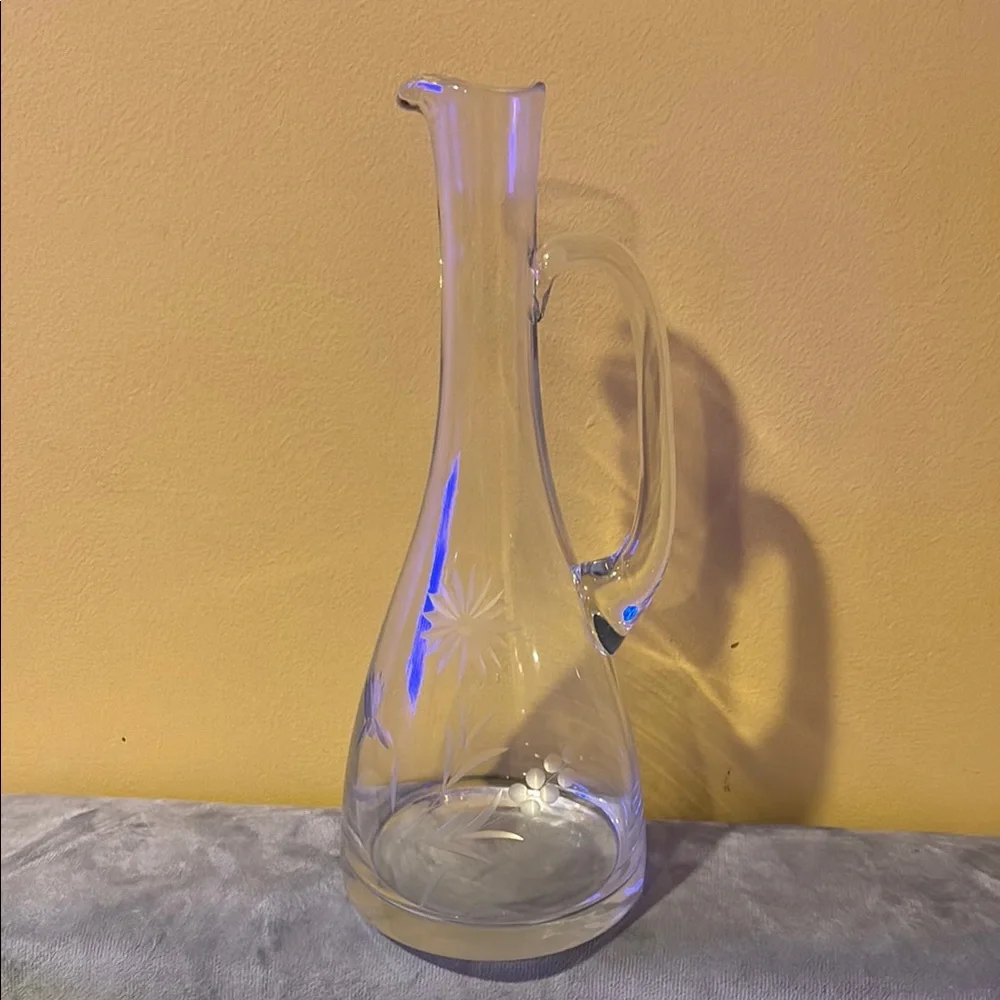 Elegant Clear Pressed Glass Carafe
